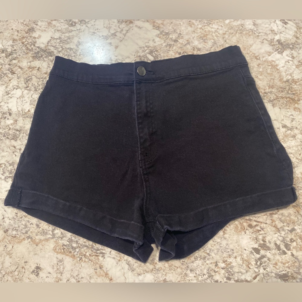 Forever 21 High Waist Black Denim Shorts